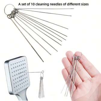 10支/套多尺寸清洁针，适用于淋浴喷头清洁套装，易于清洁和疏通——适合家庭和户外使用