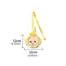 Miniso Teletubbies Series Plush Card Holder Multi-Character Style & Bow Detail Soft Short Card Slot Design Portable Card Storage & Bag Pendant Card (1 PC) - Yellow - View 8