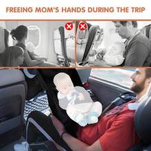 1pc Adjustable Travel Seat Extender With Reclining Backrest, Portable Flight Bed Suitable For Airplane, Train, Car Travel - Multicolor - View 5