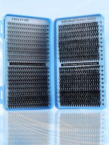 800pcs D-Curl Individual False Eyelashes With Adhesive & Sealant, Includes Tweezers & Lash Brush, Large Capacity, Soft & Natural, Suitable For Beginners, Easy DIY At Home, Portable For Travel, Enlarges Eyes, Lightweight & Reusable