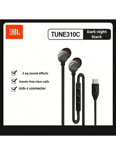 JBL TUNE310C Type-C Wired Earphone - Hi-Fi Stereo Sound In-Ear Headphones For Computer And USB-C Interface Phone