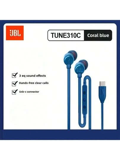 JBL TUNE310C Type-C Wired Earphone - Hi-Fi Stereo Sound In-Ear Headphones For Computer And USB-C Interface Phone