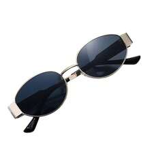 1/2 副女士金属框椭圆形时尚眼镜，适合日常佩戴、户外海滩和街头风格眼镜