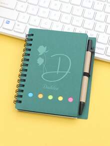 1pc (With Pen) Customized Text And Personalized Design Pocket Notebook & Memo Pad Set, Suitable For Work, Home Messages, Study Marking, Index Bookmarks, Office & School Supplies, Stationery Prizes, Back To School Gifts, Multi-Functional, Ornamental,Festive Calendar