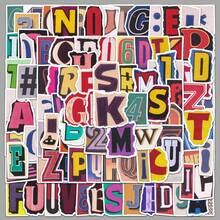 100PCS Retro English Letters Stickers Aesthetic Vinyl Stickers Decals Scrapbook, Journaling, Laptop, Bumper, Skateboard, Water Bottles, Computer, Phone - Multicolor - View 1