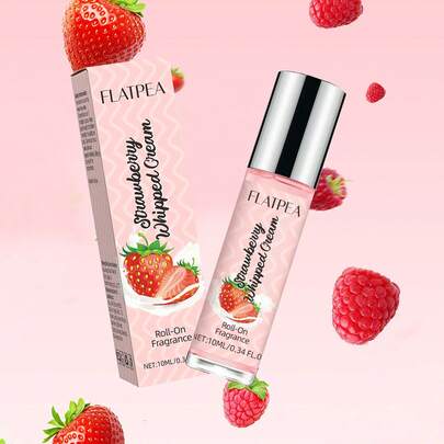 FLATPEA Un perfume de roll-on con aroma a fresa, fórmula sin alcohol de 10ml con fragancia de larga duración. Cálido y dulce, rico y elegante. Diseño de botella compacto para un fácil transporte, permitiéndote refrescar tu fragancia cautivadora en cualquier momento. Los extractos vegetales naturales garantizan una fragancia duradera. Un perfume para damas, perfecto como regalo para novias, mejores amigas o amigas. Ideal para regalos de San Valentín, regalos festivos, regalos de cumpleaños, regalos sorpresa o regalos de Año Nuevo