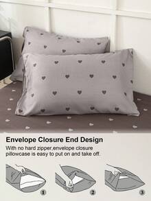 3pcs/Set Feather Pattern Duvet Cover Set(1 Duvet Cover & 2 Pillowcase)Soft And Skin-Friendly Duvet Cover Bedding Set For Home, All Season Bed Sheets Set - Multicolor - View 7