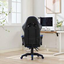 Gaming Chairs - Black+Blue + Upholstered + Foam - View 10