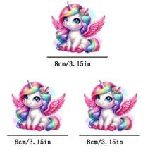 1pc/2pcs/3pcs Colorful Unicorn: Dreamy Cute Elf Pattern, Suitable For Men And Women, Washable Iron-On Stickers For T-Shirts, Jeans, Jackets, Backpacks, Clothes, Hats, Etc. To Make Your Outfit More Vibrant - Multicolor - View 10
