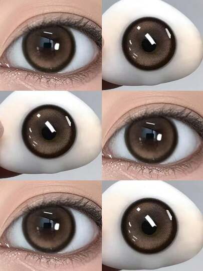 1 Pair Brown Contact Lenses, For Eye Makeup To Enlarge Eyes, Annual Use, 14.5mm Diameter, Suitable For Daily Dates, Summer Celebrations, Parties, And Costume Roleplay