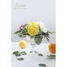 Artificial Flowers 50pcs Real Looanary Yellow Foam Fake Roses With Stems For DIY Wedding Bouquets Bridal Shower Centerpieces Floral Arrangements Party Tables Home Drations,34522827 - 黃色 - 查看 2