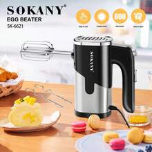 SOKANY 6621 Multi-Function Hand Mixer, Whisk, Electric Mixer. 800W High Power | 2-In-1 Design, Dual Beaters | Heat-Resistant Stainless Steel | 5-Speed Adjustment. Suitable For Quickly Whipping Cream And Egg Whites, As Well As Kneading Dough. An Essential Kitchen Tool And Baking Appliance. - EU C Type Plug(220-240V) - View 13