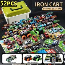 52pcs/Set Metal Tin Toy Cars Off-Road Vehicle Storage Box Set - Suitable For Little Boys, Realistic Design, Variety Of Models Including , Off-Road, Sedan, Truck, Perfect Birthday Or Holiday Gift For Boys, Vibrant Colors | Assorted Models | Birthday Gift - Multicolor - View 11