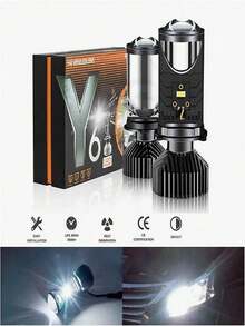 2 piezas Bombillas LED para faros de coche de 30000 lúmenes H4, luz blanca de 6000K - Negro - Ver 1