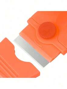 1PC Scraper Tool With Stainless Steel Blades For Glass Stovetops Cooktop Ceramic Metal Tape Paint Glue Stickers Removal Tool Window Spatula Decal Quickly Remover Without Scratch - 1PC-orange - View 4