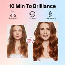Thermal Brush, Boost 1.5 Inch Heated Round Brush Look With  LED Display, Dual Voltage, Pink, Less Damage,  Hair Heated Curler Brush,Negative Ions Single,For Wavy Hair,Hairstyling,Long-Lasting Wave,Salon-Quality Curl,TikTokShopBlackFriday - 美規A型插(110-127V) - 查看 2
