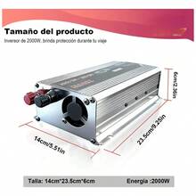 NB2000w Inversor De Corriente 12v A 110v Para Auto 2000w Alta Potencia Con Usb Y Ventilador De Enfriamiento Incorporado - Por defecto - Ver 3