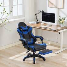 Gaming Chairs - Black+Blue + Upholstered + Foam - View 7