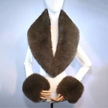 3 PiecesSet Double-Layer Fleece Lining Shawl - Soft & Comfortable, Original Design, Handmade, Faux Fur, Warm Cloak, Suitable For Bridal Gown, Winter Women Accessory - A - View 18