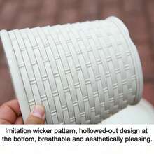 Maceta tejida de bambú grueso, maceta de estilo nórdico para interiores/exteriores, maceta de plástico con agujero de drenaje y bandeja, adecuada para plantar hiedra, suculentas y otras plantas en maceta - Multicolor - Ver 8