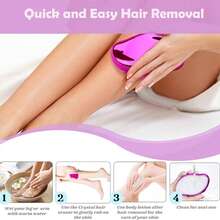 Unisex Crystal Painless Hair Removal Device, Reusable Nano Glass Leg Hair Remover For Women, Magical Crystal Hair Removal Tool For Back, Arms, Legs - No Need To Shave, Washable