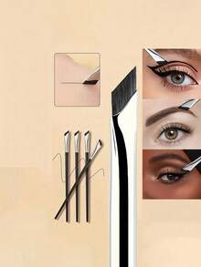 7pcs Precise Eye Makeup Brush Set, Including 1 Crescent Eyeliner Brush, 1 Angled Eyeliner Brush, And 1 Professional Eyebrow Brush. Long Handle Double-Sided Makeup Brushes, Suitable For Sensitive And Dry Skin, Easily Create Exquisite Eye Makeup - An Essential Item For Every Woman. The Set Includes Eyebrow Brush, Eyeshadow Brush, Spiral Brush, And Spiral Eyebrow Brush.,Giveaways,Professional Makeup Brushes,Complete Makeup Set - Multicolor - View 5