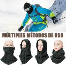 ZCGOINGTECH Kit 2 Piezas Pasamonta?as para Hombre y Mujer, Balaclava a Prueba de Viento y Cálido, Pasamonta?as de Lana Polar para Esquí, Adecuado para Esquí, Escalada, Ciclismo y Uso Diario - Negro Gris - Ver 5