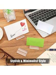 透明亚克力桌卡架，婚礼桌号亚克力卡片展示架 - 無色 - 查看 12