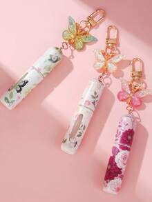 1PC Portable Mini Perfume Atomizer Spray Bottle Set – Refillable 5ml Travel Size Fragrance Dispenser For On-The-Go Touch-Ups With Gradient Butterfly Keychain Design – Ideal For Carrying Your Favorite Scents In Purses, Pockets, Gym Bags, And During Travel Or Shopping Trips – Leakproof, Easy To Fill, And Perfect For Parties & Everyday Use - 彩色 - 查看 3