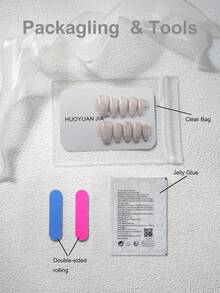 10 Stücke mandelförmige Kunstnägel, weiß-Farbverlauf mit Glitzer, 3D-Dekor in Silberchrom, ideal für Wintermaniküre, glänzend minimalistischer Vollschutz Acryl, handgefertigt, Frauen/Mädchen Nagelkunst-Set beinhaltet 1 Mini-Nagelfeile und 1 Klebestreifen, geeignet für Party, Urlaub und täglichen Gebrauch - Weiss - Übersicht 7