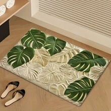 1 件热带龟壳竹制地毯，米色底，3D 龟叶印花，清新自然，多种尺寸可选，柔软亲肤材质，乔迁新居礼物，厨房地毯，门垫，小地毯，地毯，家居装饰，区域地毯，户外垫，走廊地毯 - 彩色 - 查看 3