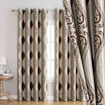 1pc Classic Jacquard Floral Blackout Curtain For Living Room, Bedroom, Study, Balcony Home Decor, Living Room Curtain, Kitchen Curtain, Blackout Bedroom Curtain, Christmas Living Room Curtain, Bedroom Curtain