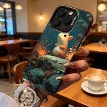 Funda de Teléfono Blanca Diseño de Hamster Lindo en Escena Natural para iPhone 14 Pro Max y  Galaxy S23 Plus, Regalo Ideal para Todas las Estaciones - Negro - Ver 2