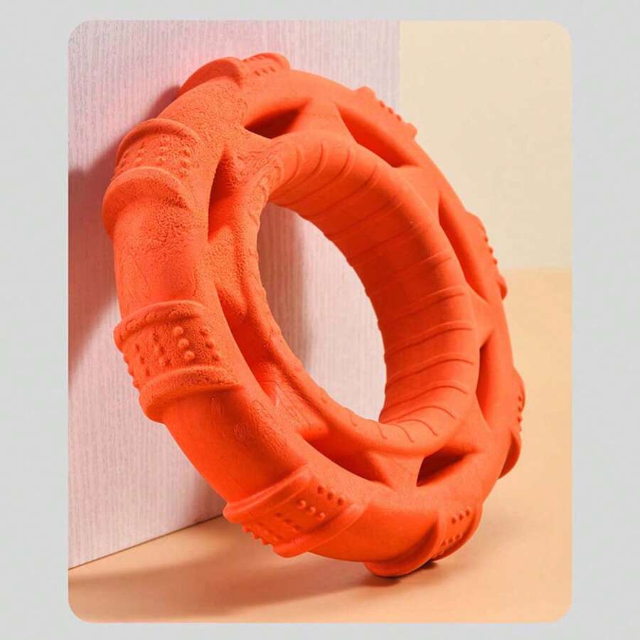 Pet Tire Shape Chew Ring Toy Creative Interactive Bell Teething Toys For Small Medium Large Dogs - Orange - View 1