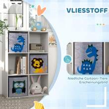 ZONEKIZ Children's Bookshelf, Bookcase With 3 Storage Boxes, Toy Shelf, Children's Room Shelf, White And Grey, 61.8 X 29.9 X 91.5 Cm - White - View 6