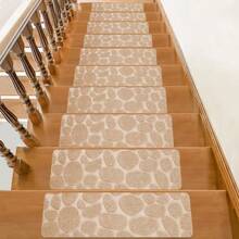1/7/15pcs Anti-Slip Stair Treads, Self-Adhesive, Suitable For Indoor Wooden Stairs, Comfortable Noise Reduction, Suitable For Children, Elderly And Pets, Home Decor Stair Mats, Warm And Anti-Slip In Winter, Washable And Reusable, Size: 20*76 Cm / 7.9*29.9 In - 55*19 Cm / 21.65*7.5 In - Multicolor - View 3