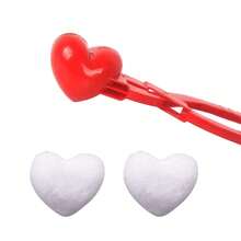 Heart-Shaped Snowball Tongs (Red) 34cm - Outdoor Snow Modeling Tool For Family Fun During The Holidays | Durable Plastic Heart-Shaped Snowball Tongs For Children And Adults - 紅色 - 查看 7