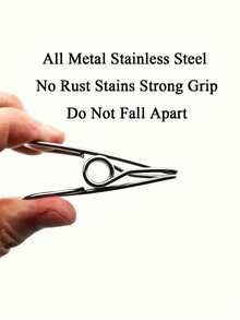 Premium Stainless Steel Clothespins - Rust-Resistant Heavy-Duty Metal Clips With Secure Spring Grips, Suitable For Hanging Garments Socks Photo, Snack Sealing, Cable Storage - Durable Multi-Purpose Clips, Essential Laundry Accessory, Modern Durable Clothespins, Clothes Pins