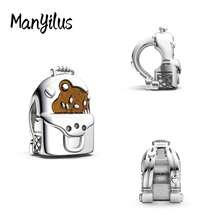 1 pieza Manyilus Original 925 Plata de Ley Colgante de Encantos de Viaje, Encanto de Bicicleta Azul Brillante, Encanto de Cámara Retro de Viaje, Encanto de Mochila de Oso Lindo, Encanto de Maleta, Encanto de Motocicleta Azul Pequeña, Encanto de Taxi Viaje de Amor, Encanto de Globo Giratorio, Encanto de Faro de Luz Nocturna - Multicolor - Ver 10