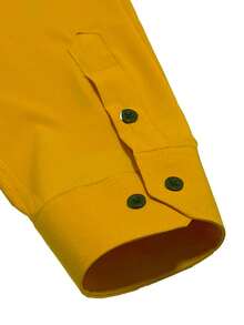 男士纯色纽扣设计商务正装长袖衬衫 - 薑色 - 查看 5