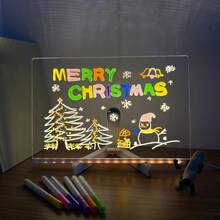 Acrylic Whiteboard, Illuminated Whiteboard, LED Drawing Board With Stand, Creative Message Board, LED Message Board With 7 Color Pens, Suitable For Office, School And Home - White - View 5