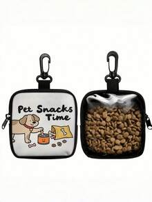 1pc Dog Print Semi-Transparent Dog Treat Bag, Pet Training Set With Hook And Zipper - Pet Poop Bag, Small Dog Pet Training Walking Bag - Multicolor - View 4