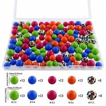 120pcs/Box, 12mm/15mm Printed Silicone Beads And Solid Color Beads Mixed, Suitable For DIY Handicrafts, Bead Pens, Bag Decoration Pendants, Etc - Multicolor - View 5