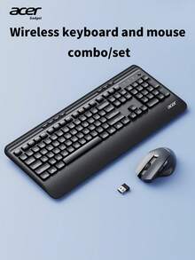 Combo de teclado y mouse inalámbrico Acer CB1001, teclado silencioso de tamaño completo y mouse óptico, conexión inalámbrica 2.4G sin retraso, compatible con Windows, PC, portátil - para oficina en casa y juegos - Negro - Ver 12