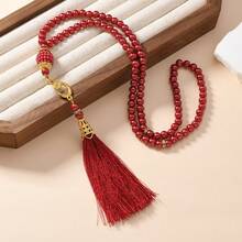 1 Fil/12 Fils Perles de Prière Islamiques, 99 pièces de Perles de Verre Faux Perle, Convient pour le Culte Musulman et les Bracelets de Louange Arabe, Style à Longue Frange, Peut être Utilisé pour la Récitation de Prière, le Port Quotidien et la Décoration. - Multicolore - Voir 19