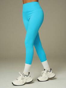 2pcs Women Sports Set, Tank Top + Leggings, Casual Outfit - Blue - View 9