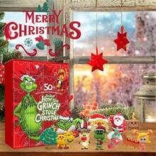 ¡Sorpresa! Lote de 24 Cajas Misteriosas de Monstruo Verde Peludo para Navidad – Adorno Decorativo, Llaveros Coleccionables de Resina, Calendario de Adviento, Regalo de Temporada, Estilo Aleatorio, Para Fiestas y Decoración. - Rojo - Ver 4