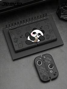 1个熊猫喝珍珠奶茶图案保护壳，适用于Switch2/Switch OLED/Switch NS，Switch Lite配件，Switch玩家的最佳礼物 - 彩色 - 查看 1