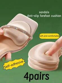 1 Đôi Dép Sandal Mùa Hè Đế Chống Trượt Mũi Chân, Chất Liệu Bọt Biển Thấm Hút Mồ Hôi, Đế Trong Thoải Mái, Có Miếng Dán Mặt Sau Phù Hợp Cho Nữ, Phụ Kiện Giày Ý Tưởng Quà Tặng - Màu be - Xem 9
