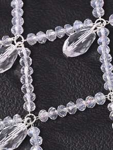 1pc Silver Mesh Hair Chain With Sparkling Drop Pendant Headpiece, Bridal Hair Accessory, Looks Of Party - Vàng - Xem 3